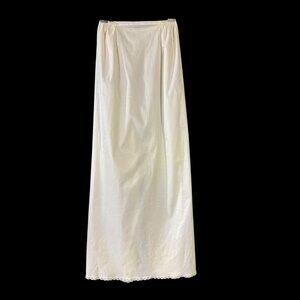 Vasserette Long Half Slip Petticoat Acetate Small White Vintage 1970s Made USA